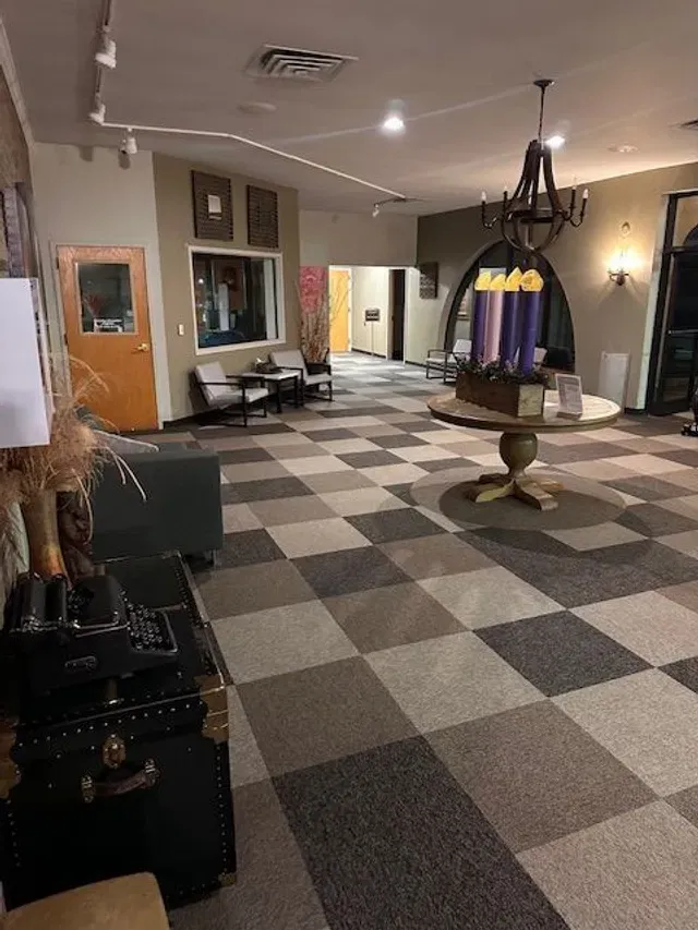 Clean, welcoming lobby with polished floors and seating